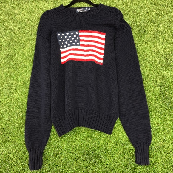 Vintage Other - Vintage Ralph Lauren Big Flag Knitted Sweater!